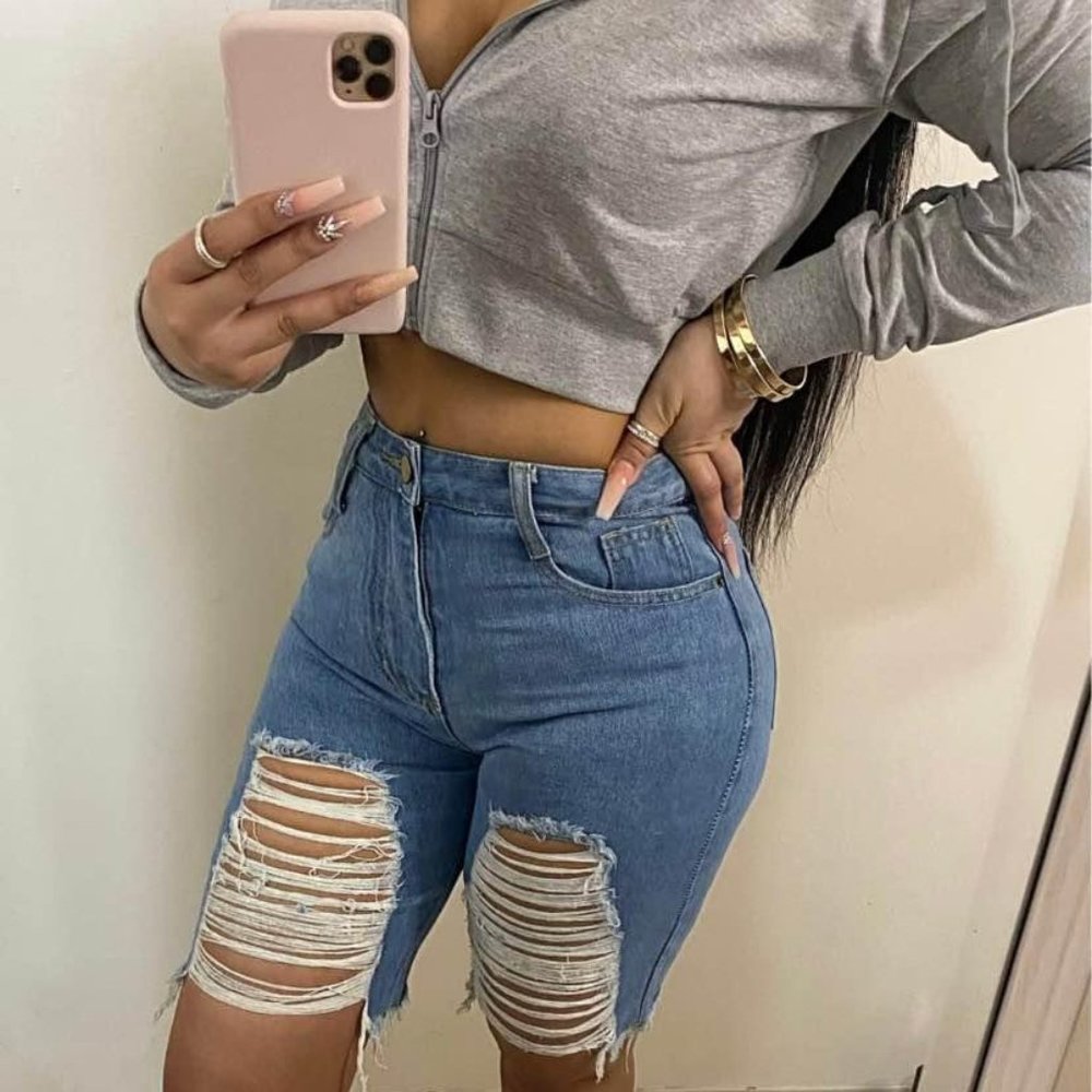 Mom Knee Jean Shorts